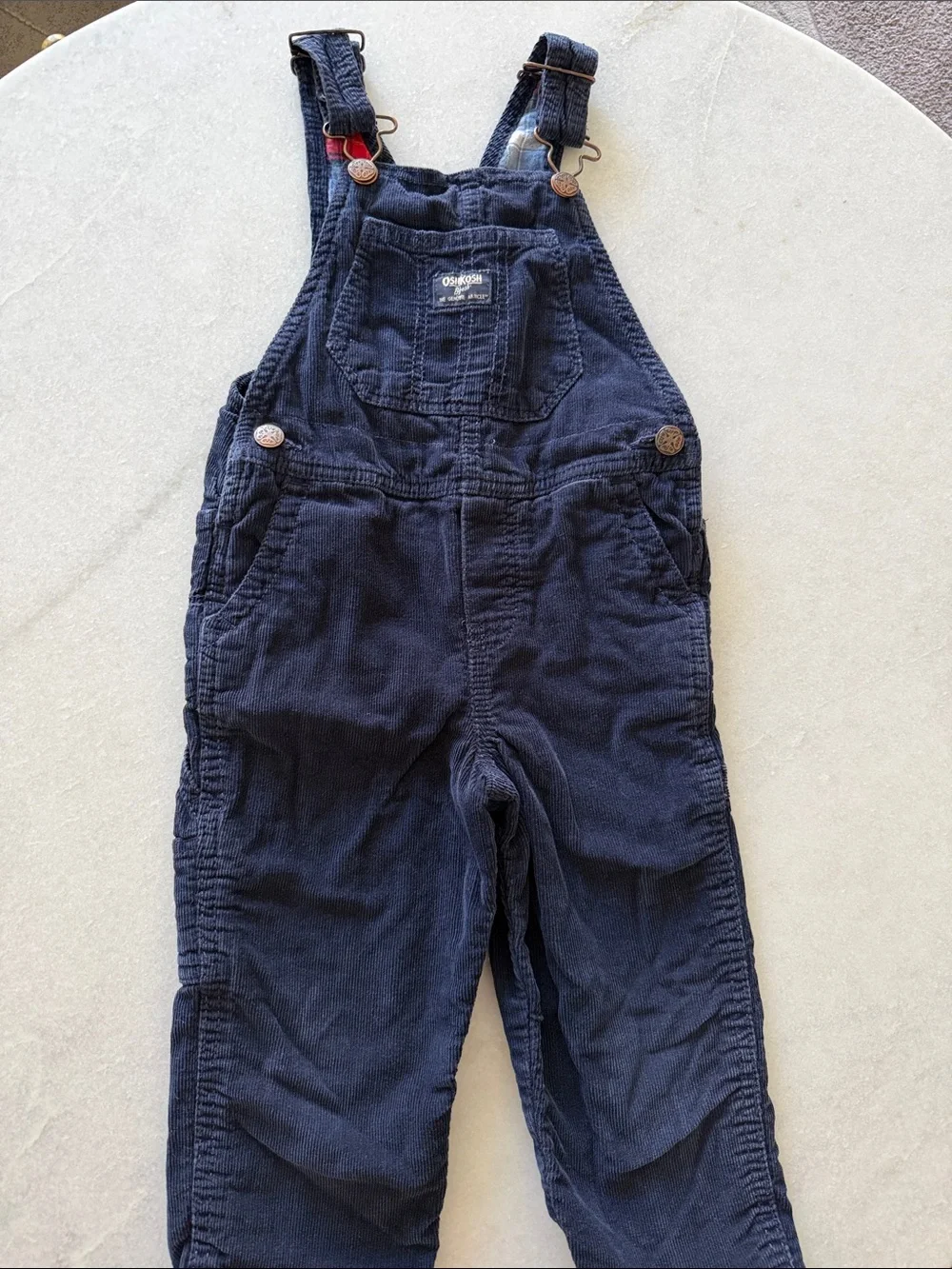 OshKosh B'gosh Kids Corduroy Overalls Trio — Cream, Navy & Red